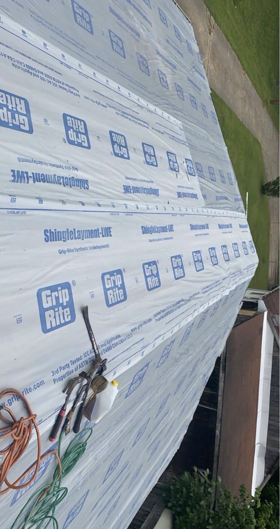 Roof Replacement underlayment photo